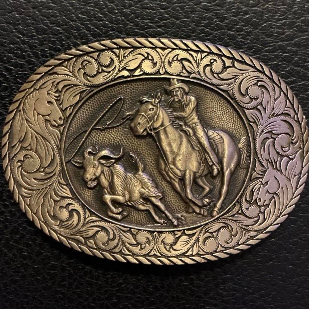 Award Design Medals Belt Buckle Mens OS Brass Excellent Rodeo Goat Roping